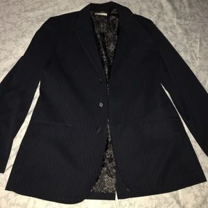 Men’s Marc Ecko Navy Blue Pinstripe Blazer Size L